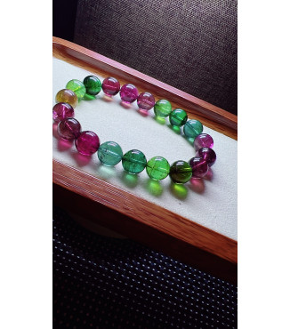 129F16 exquisite high-quality Emperor series rainbow tourmaline bracelet, specification