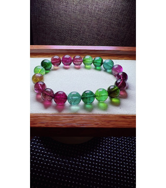 129F16 exquisite high-quality Emperor series rainbow tourmaline bracelet, specification