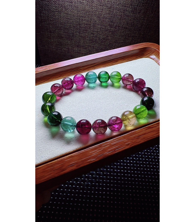 129F16 exquisite high-quality Emperor series rainbow tourmaline bracelet, specification 129F16 exquisite high-quality Emperor series rainbow tourmaline bracelet, specification
