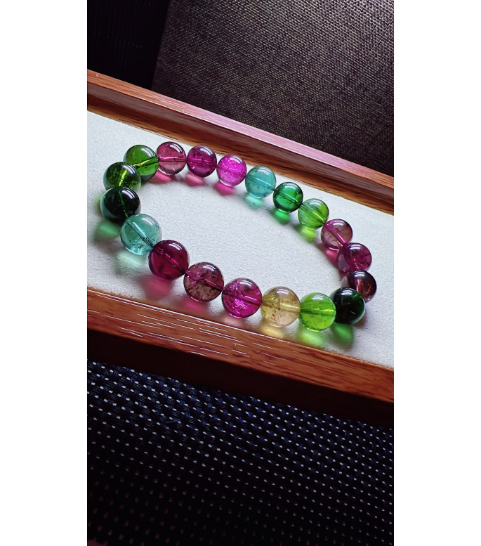 129F16 exquisite high-quality Emperor series rainbow tourmaline bracelet, specification 129F16 exquisite high-quality Emperor series rainbow tourmaline bracelet, specification