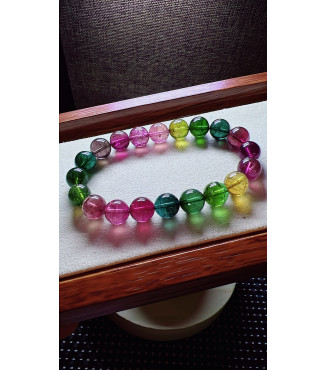 129F14 exquisite high-quality rainbow tourmaline bracelet, specification about 9.5mm