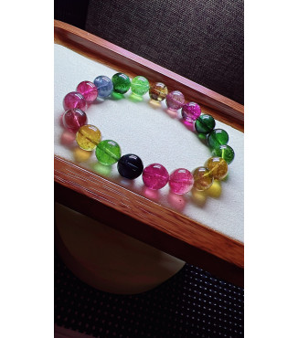 129F13 exquisite high-quality rainbow tourmaline bracelet, specification about 11mm