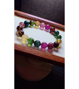 129F12 exquisite high-quality rainbow tourmaline bracelet, specification about 11.5mm
