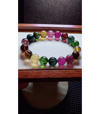129F12 exquisite high-quality rainbow tourmaline bracelet, specification about 11.5mm