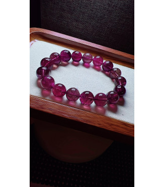 129F11 exquisite red tourmaline bracelet, size about 11mm, weight 39.3 grams, crystal