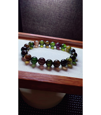 129F10 exquisite vintage black sugar tourmaline bracelet, specification about 9mm, weight