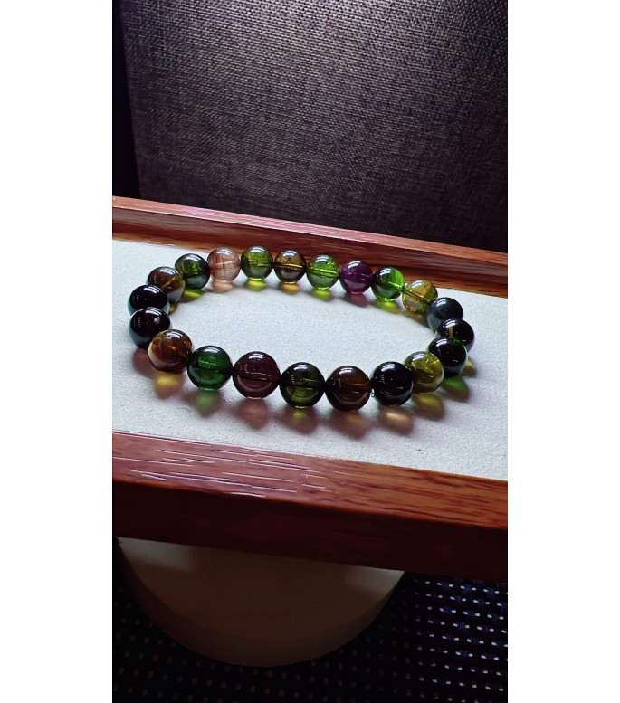 129F10 exquisite vintage black sugar tourmaline bracelet, specification about 9mm, weight