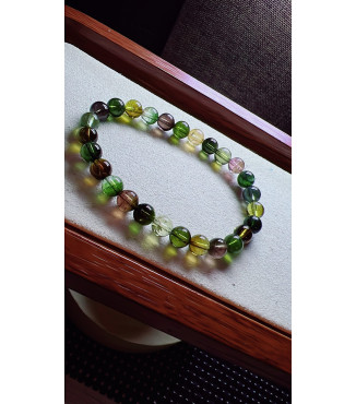 129F8 exquisite antique candy tourmaline bracelet, specification about 6.7mm, weight 13.5