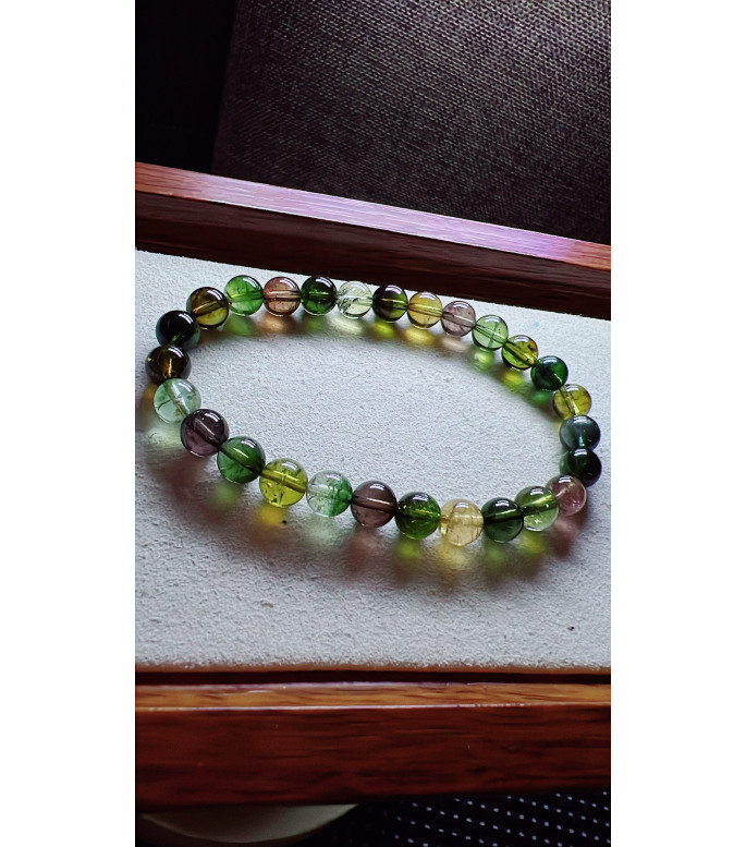 129F8 exquisite antique candy tourmaline bracelet, specification about 6.7mm, weight 13.5 129F8 exquisite antique candy tourmaline bracelet, specification about 6.7mm, weight 13.5