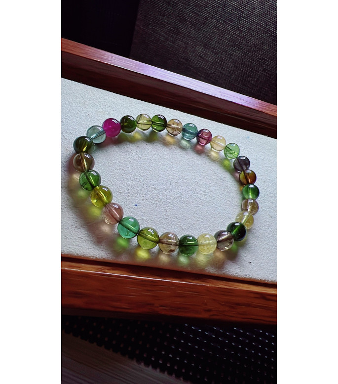 129F7 exquisite antique candy tourmaline bracelet, specification about 6.7mm, weight 13.5 129F7 exquisite antique candy tourmaline bracelet, specification about 6.7mm, weight 13.5