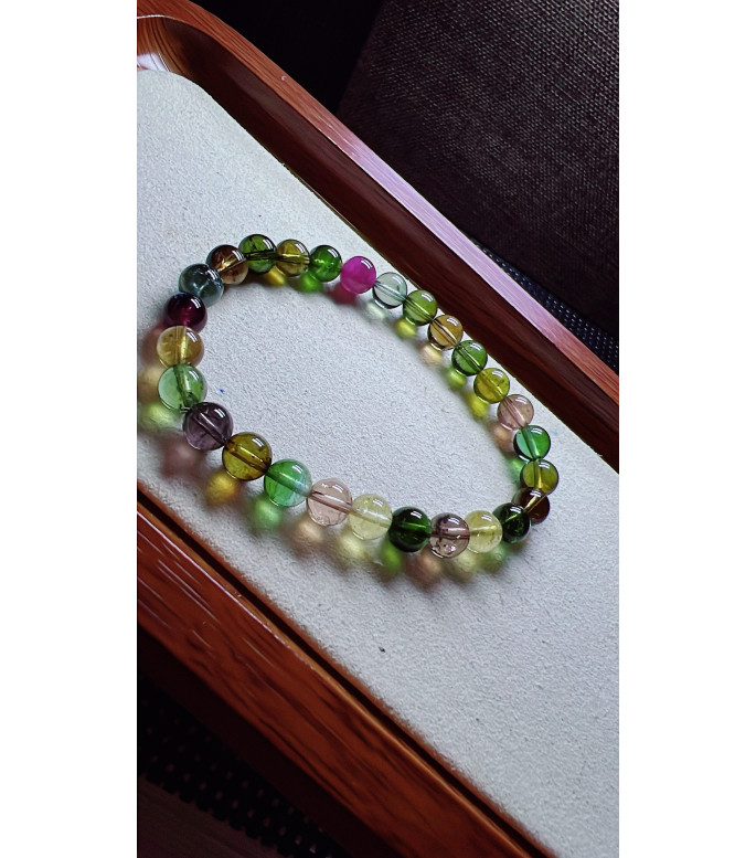129F7 exquisite antique candy tourmaline bracelet, specification about 6.7mm, weight 13.5 129F7 exquisite antique candy tourmaline bracelet, specification about 6.7mm, weight 13.5