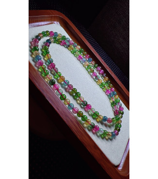 129F3 exquisite candy tourmaline three circle bracelet, size about 5.2mm, weight 24.9g