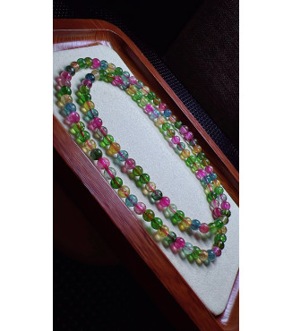 129F3 exquisite candy tourmaline three circle bracelet, size about 5.2mm, weight 24.9g