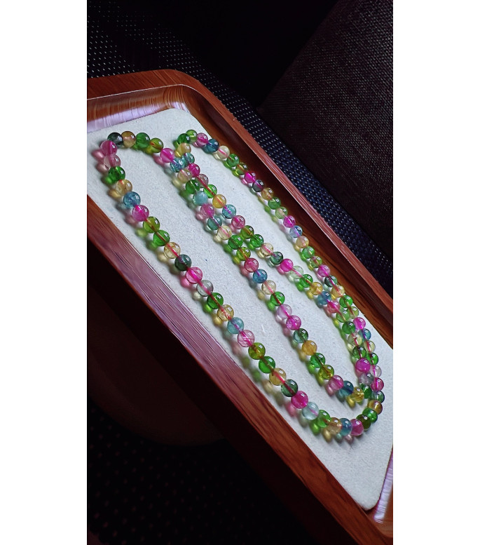 129F3 exquisite candy tourmaline three circle bracelet, size about 5.2mm, weight 24.9g