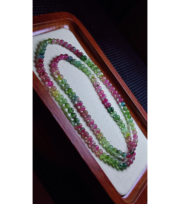 126F5 exquisite watermelon tourmaline three circle bracelet, size about 4.5mm, weight