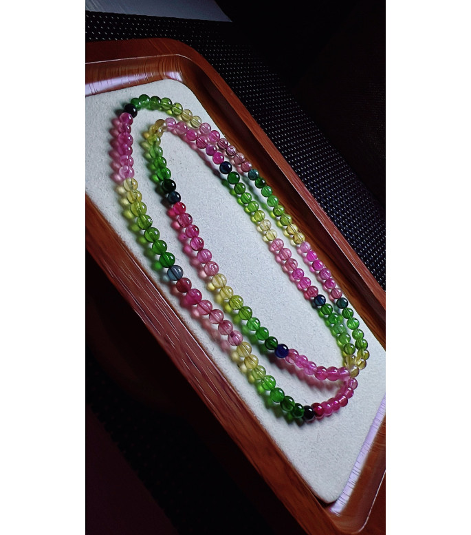 126F4 exquisite rainbow tourmaline three circle bracelet, size about 4.5mm, weight 19.5g 126F4 exquisite rainbow tourmaline three circle bracelet, size about 4.5mm, weight 19.5g