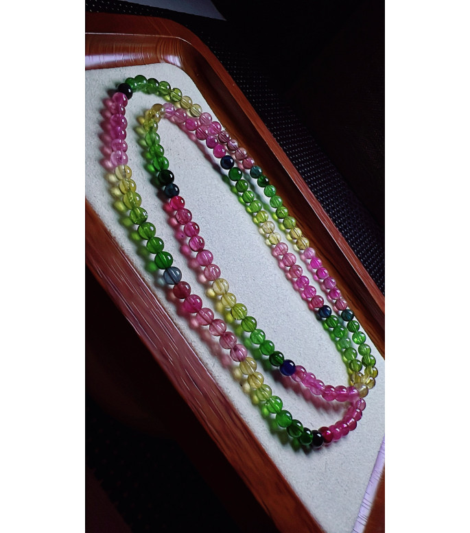 126F4 exquisite rainbow tourmaline three circle bracelet, size about 4.5mm, weight 19.5g 126F4 exquisite rainbow tourmaline three circle bracelet, size about 4.5mm, weight 19.5g
