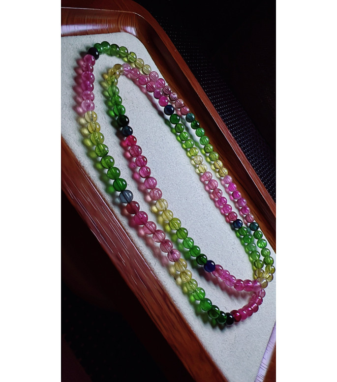 126F4 exquisite rainbow tourmaline three circle bracelet, size about 4.5mm, weight 19.5g 126F4 exquisite rainbow tourmaline three circle bracelet, size about 4.5mm, weight 19.5g