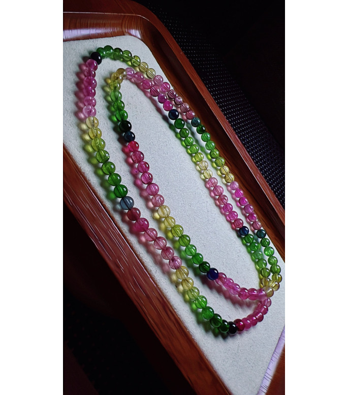 126F4 exquisite rainbow tourmaline three circle bracelet, size about 4.5mm, weight 19.5g 126F4 exquisite rainbow tourmaline three circle bracelet, size about 4.5mm, weight 19.5g