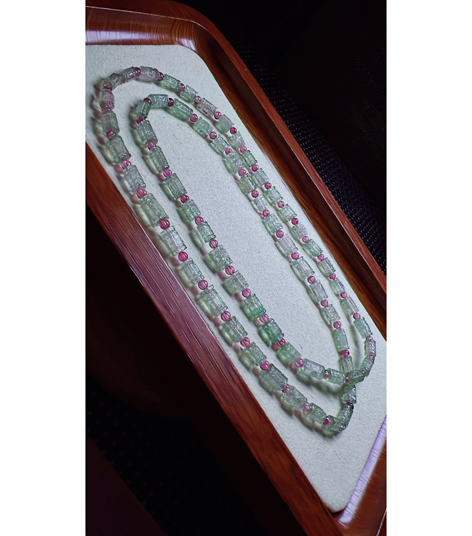 126F2 exquisite blue-green watermelon tourmaline three circle bracelet, size about