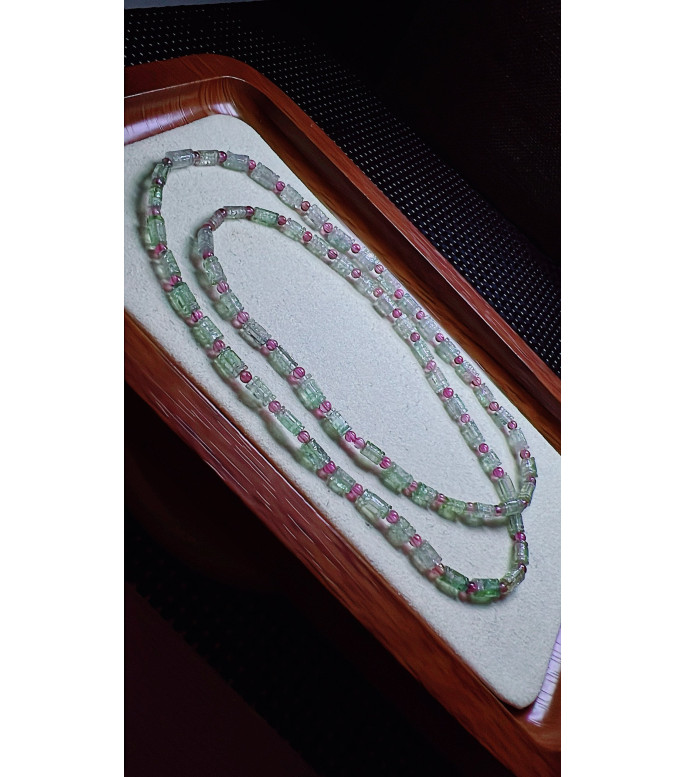 126F1 exquisite blue-green watermelon tourmaline three circle bracelet, size about 3