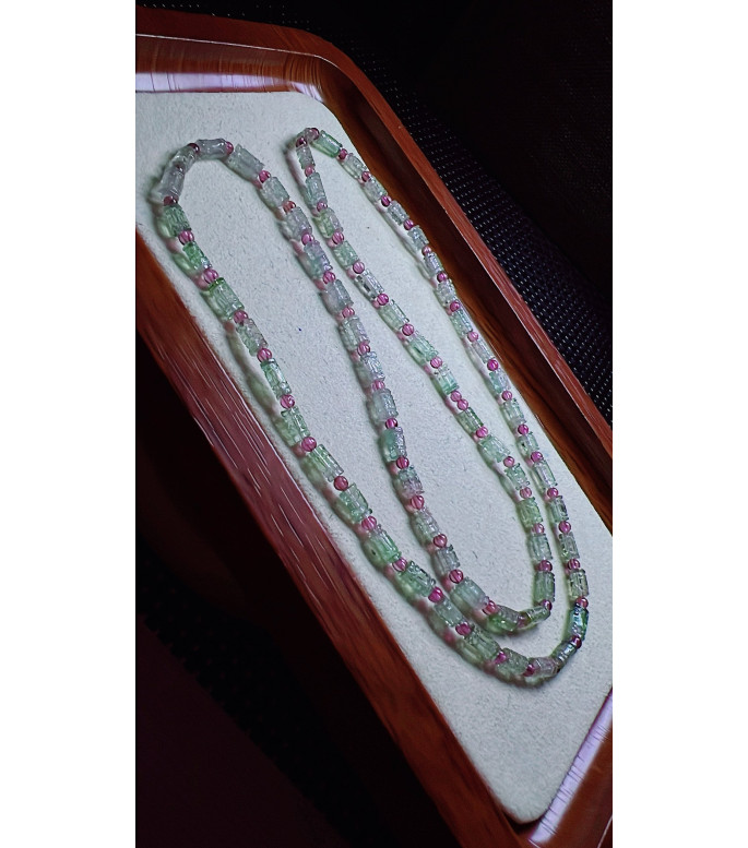 126F1 exquisite blue-green watermelon tourmaline three circle bracelet, size about 3