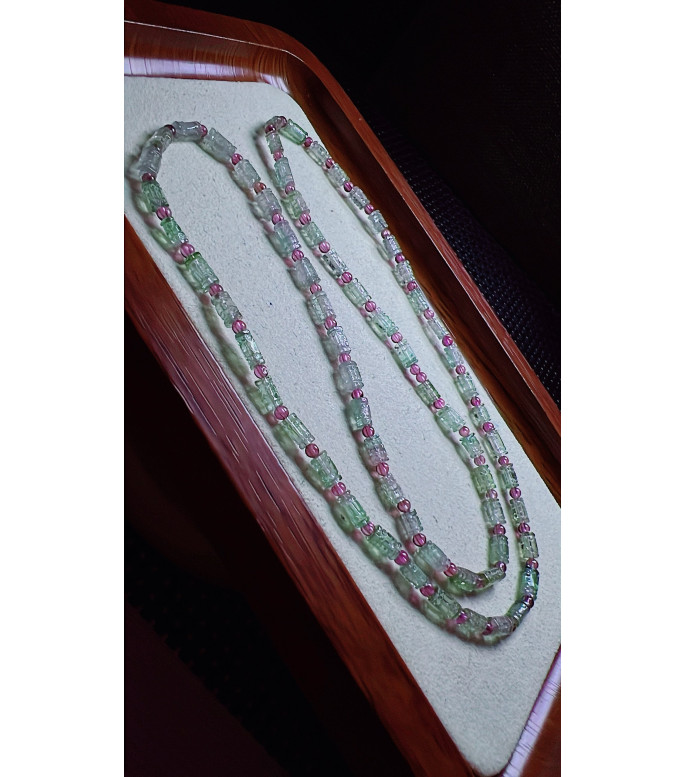 126F1 exquisite blue-green watermelon tourmaline three circle bracelet, size about 3