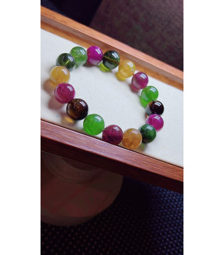 123F9 exquisite candy tourmaline bracelet, size about 12.5mm, weight 51.8g, crystal