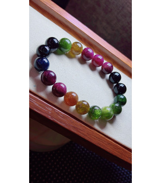 123F8 exquisite old mine black beauty tourmaline bracelet, specification about 11.3mm