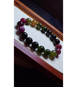 123F7 exquisite old mine black beauty tourmaline bracelet, specification about 11.5mm