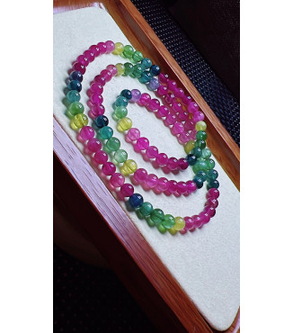 123F6 exquisite color code tourmaline three circle bracelet, size about 5.6mm, weight