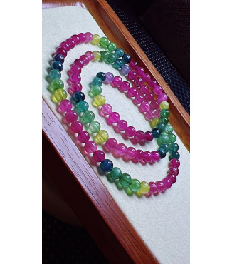 123F6 exquisite color code tourmaline three circle bracelet, size about 5.6mm, weight