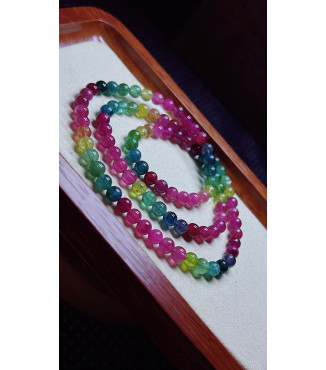 123F5 exquisite color code tourmaline three circle bracelet, specification about 5.5mm