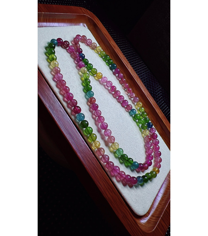 123F2 exquisite rainbow tourmaline three circle bracelet, size about 5.2mm, weight 25.1g 123F2 exquisite rainbow tourmaline three circle bracelet, size about 5.2mm, weight 25.1g