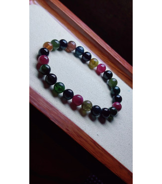 120F10 exquisite old mineral black sugar tourmaline bracelet, specification about 7.5mm