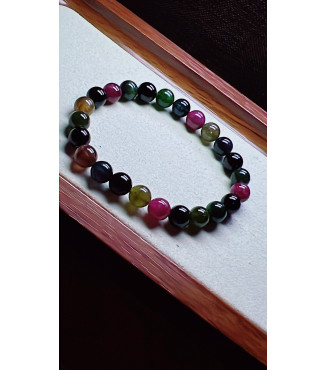 120F10 exquisite old mineral black sugar tourmaline bracelet, specification about 7.5mm