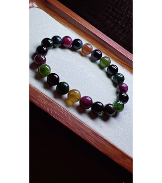 120F9 exquisite old mineral black sugar tourmaline bracelet, specification about 9mm