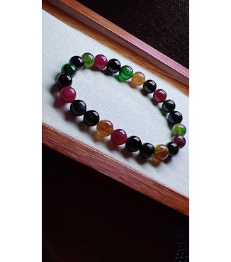 120F8 exquisite old mineral black sugar tourmaline bracelet, specification about 8mm