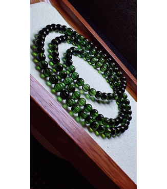 120F2 exquisite dark green tourmaline three circle bracelet, size about 5mm, weight 24.8