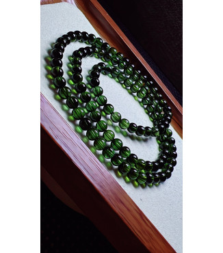 120F2 exquisite dark green tourmaline three circle bracelet, size about 5mm, weight 24.8