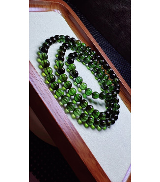 120F1 exquisite green tourmaline three circle bracelet, size about 6.2mm, weight 35.7g