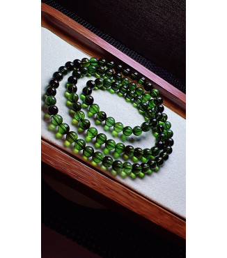 120F1 exquisite green tourmaline three circle bracelet, size about 6.2mm, weight 35.7g