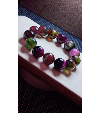 119F9 exquisite old watermelon tourmaline large granule bracelet, specification about