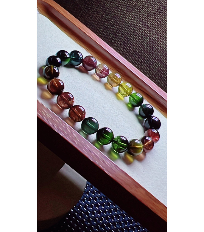 119F8 exquisite old mine black beauty tourmaline bracelet, specification about 10mm