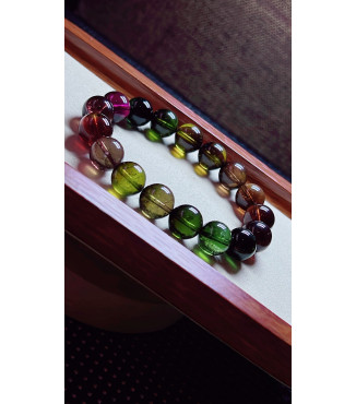 119F7 exquisite old mine black beauty tourmaline bracelet, specification about 12mm