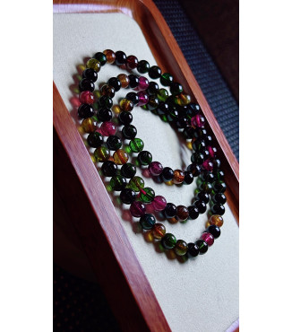 119F6 exquisite old mine black sugar tourmaline three circle bracelet, specification