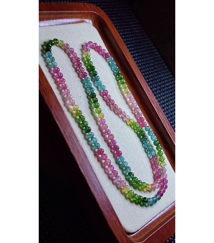 119F3 exquisite rainbow tourmaline three circle bracelet, size about 4.2mm, weight 16.2 119F3 exquisite rainbow tourmaline three circle bracelet, size about 4.2mm, weight 16.2