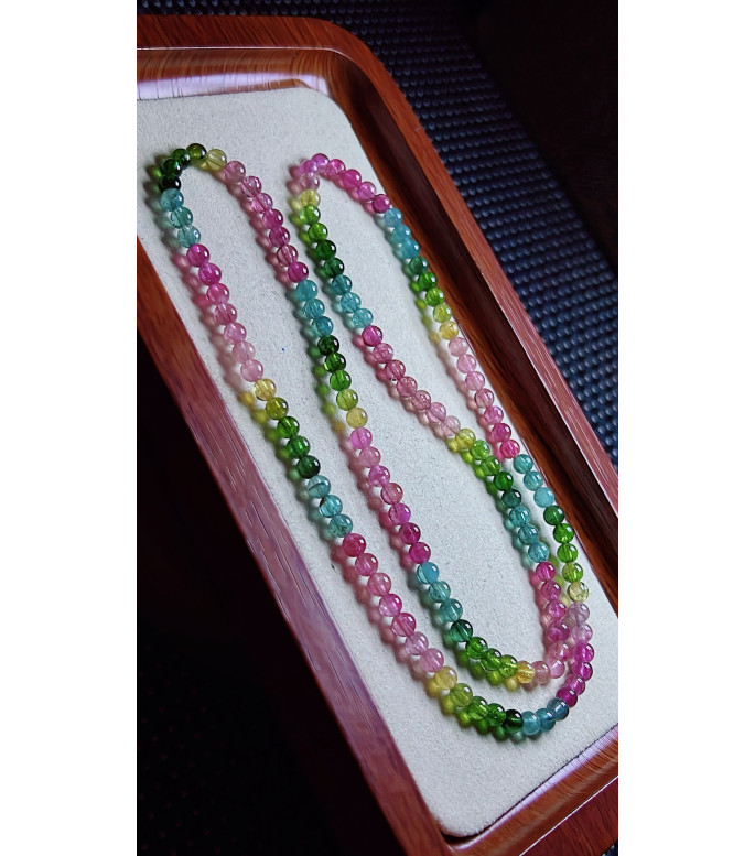 119F3 exquisite rainbow tourmaline three circle bracelet, size about 4.2mm, weight 16.2 119F3 exquisite rainbow tourmaline three circle bracelet, size about 4.2mm, weight 16.2