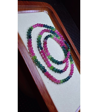 4 exquisite color coded tourmaline three circle bracelet, size about 4.3mm, weight 16.6g
