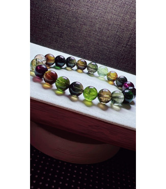 105F7 exquisite black sugar tourmaline bracelet, specification about 9.8mm, weight 30g